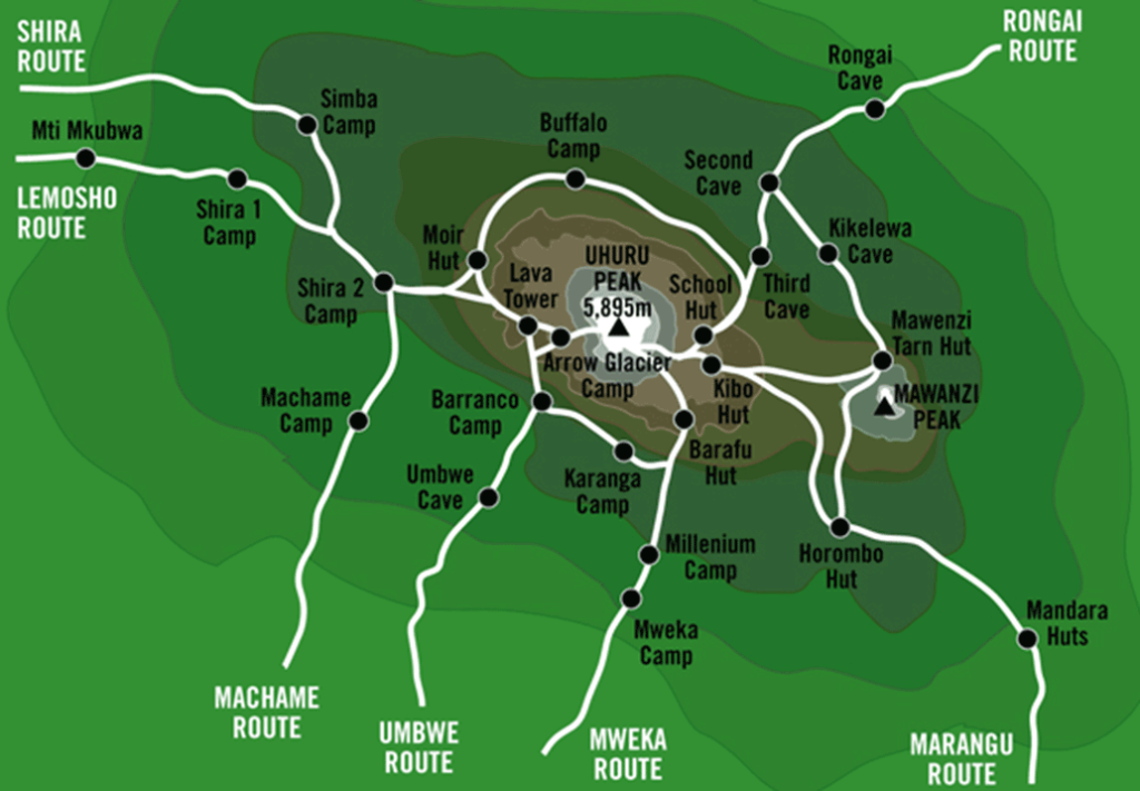 Kilimanjaro trekking routes